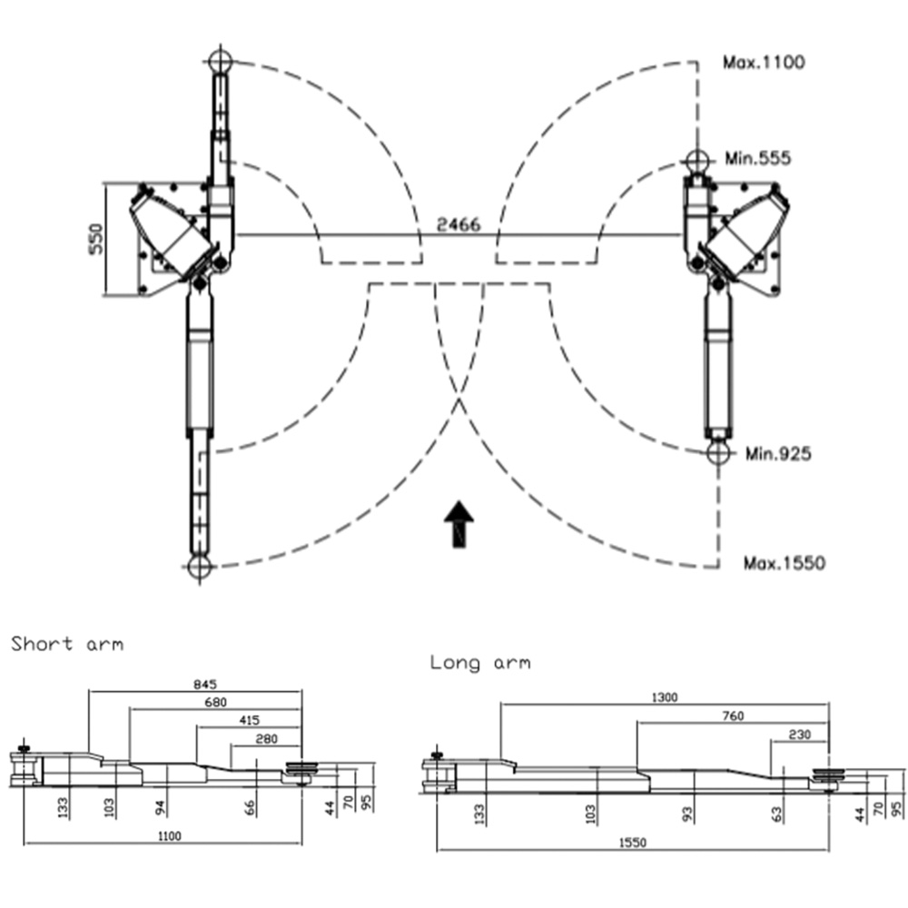 Den 2-søjlede lift autop diagram