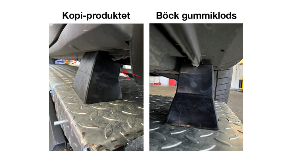 Sammenligning af gummiklodser